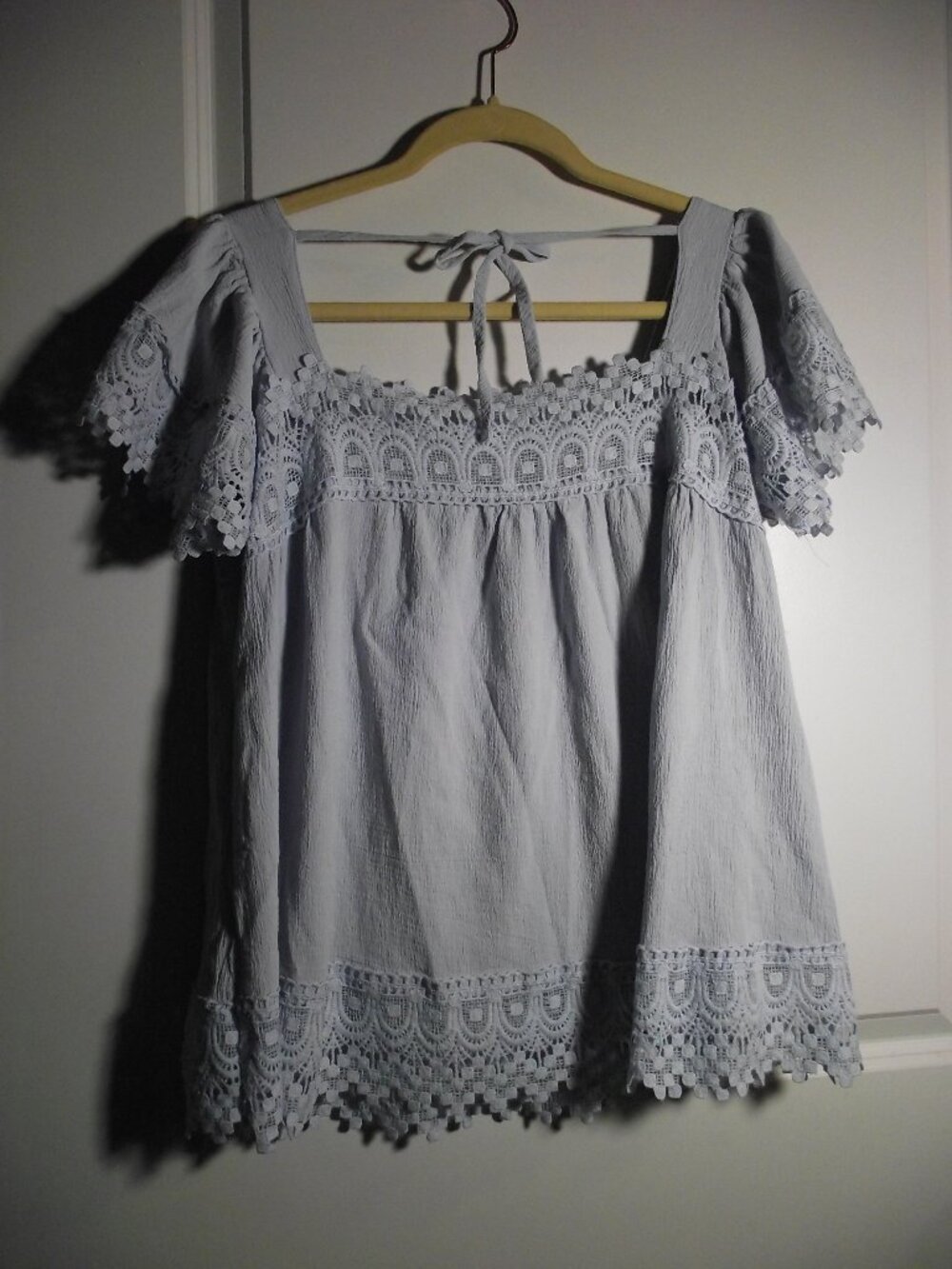 WOMENS/JUNIORS LARGE Shein? LIGHT BLUE BABY DOLL TUNIC TOP